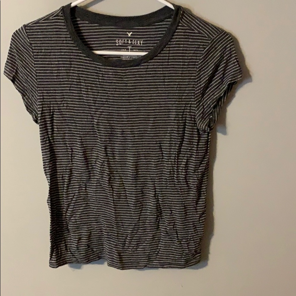 soft & sexy stripped cropped tee